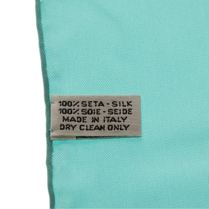 Celine Scarf Handkerchief Light Blue And Orange