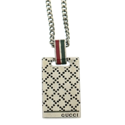 Gucci Diamante Motif Pendant Necklace Silver 310481