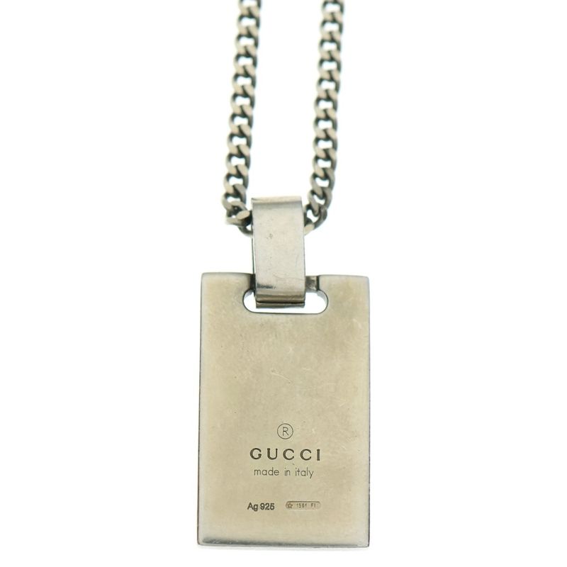 Gucci Diamante Motif Pendant Necklace Silver 310481