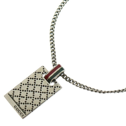 Gucci Diamante Motif Pendant Necklace Silver 310481