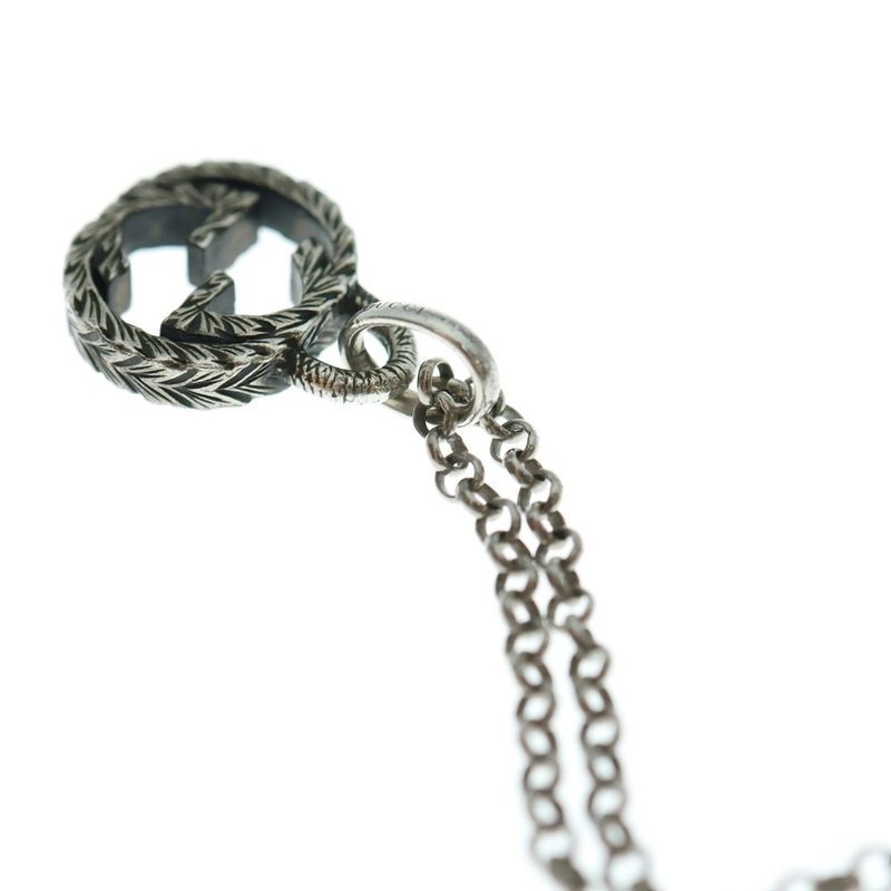 Gucci Interlocking G Arabesque Necklace Silver