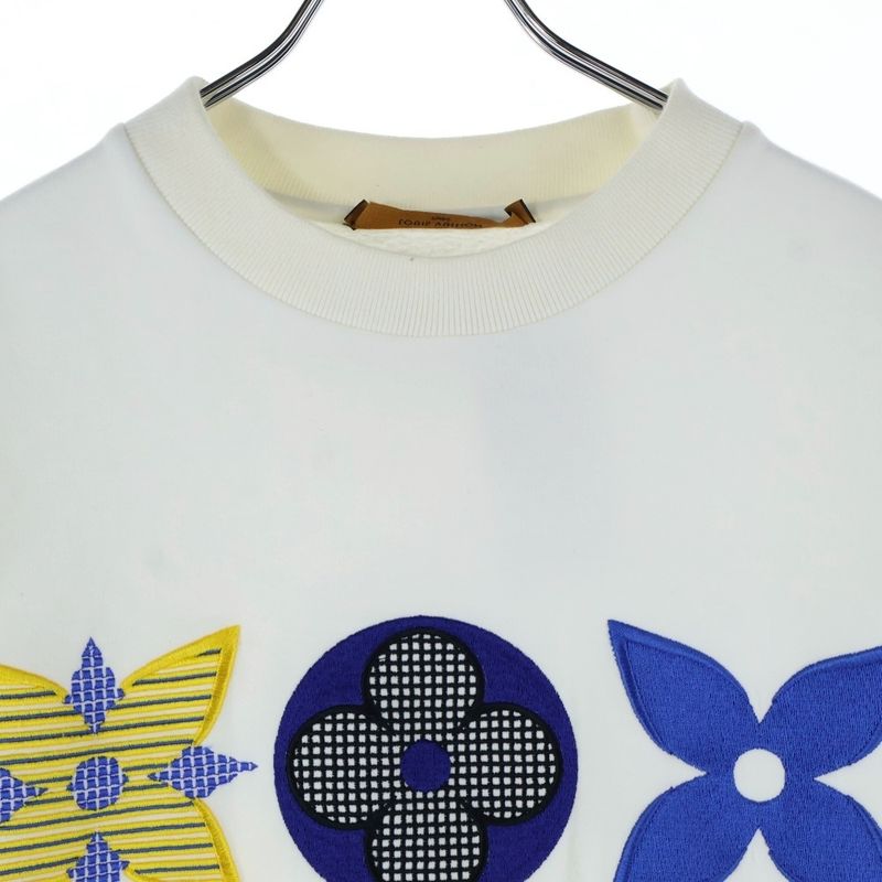 Louis Vuitton 20AW Monogram Flower Embroidered Sweatshirt Trainers White Rm202m