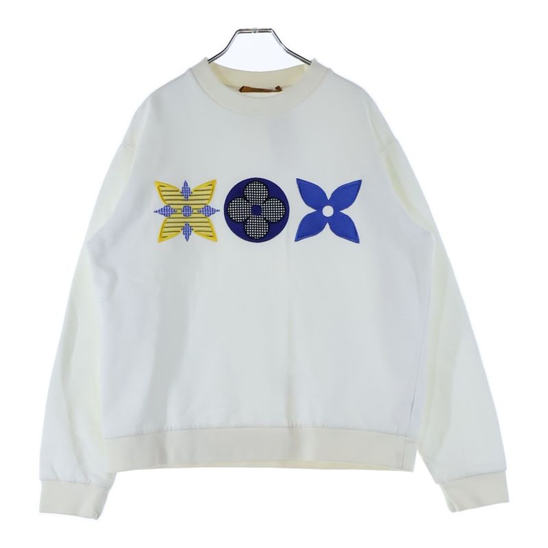Louis Vuitton 20AW Monogram Flower Embroidered Sweatshirt Trainers White Rm202m