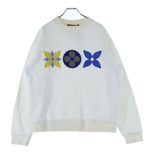 Louis Vuitton 20AW Monogram Flower Embroidered Sweatshirt Trainers White Rm202m