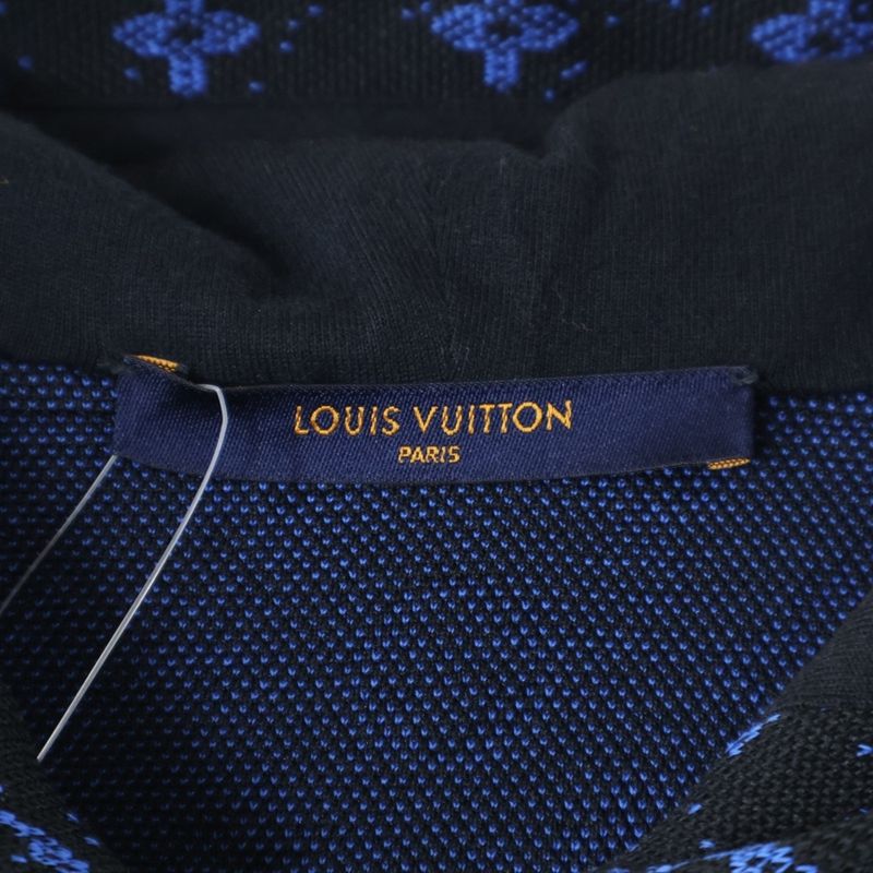 Louis Vuitton 23SS Monogram Pattern Zip-up Sweatshirt Hoodie Black/blue Rm2319