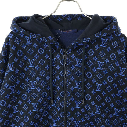 Louis Vuitton 23SS Monogram Pattern Zip-up Sweatshirt Hoodie Black/blue Rm2319