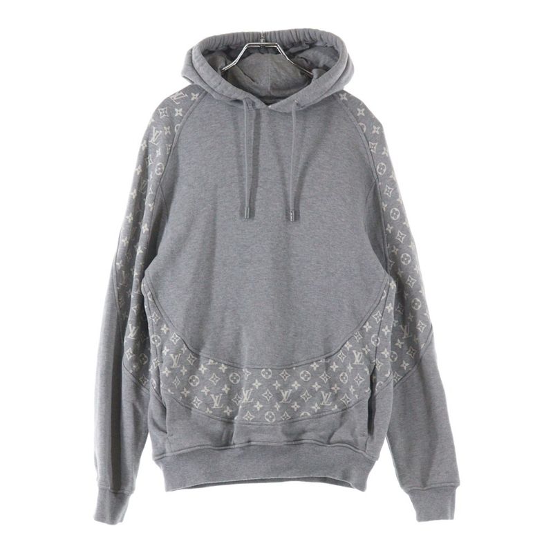 Louis Vuitton 22AW Monogram Circle Cut Pullover Sweatshirt Hoodie Grey Rm222q