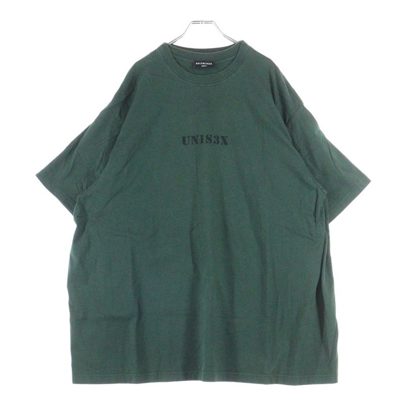 Balenciaga 20SS Unisex Print Tee Front Print Layered Short-sleeved T-shirt Cut