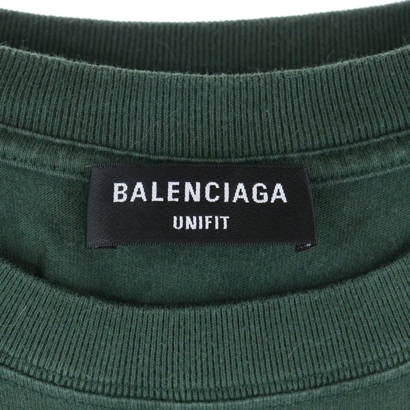 Balenciaga 20SS Unisex Print Tee Front Print Layered Short-sleeved T-shirt Cut