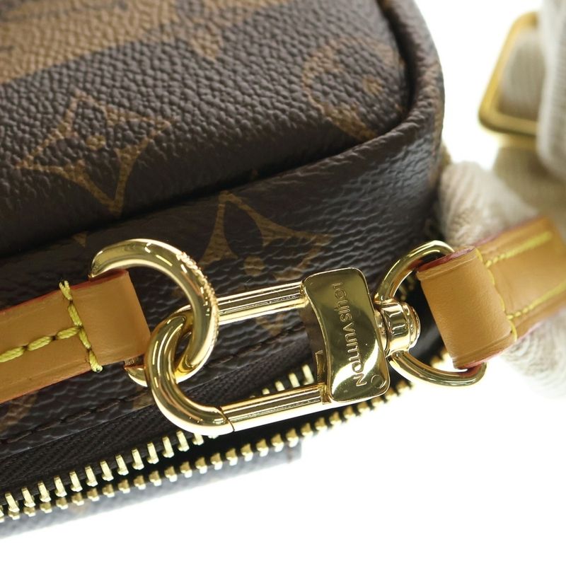 Louis Vuitton LV Squared Double Phone Pouch Shoulder Bag Leather Brown M81005