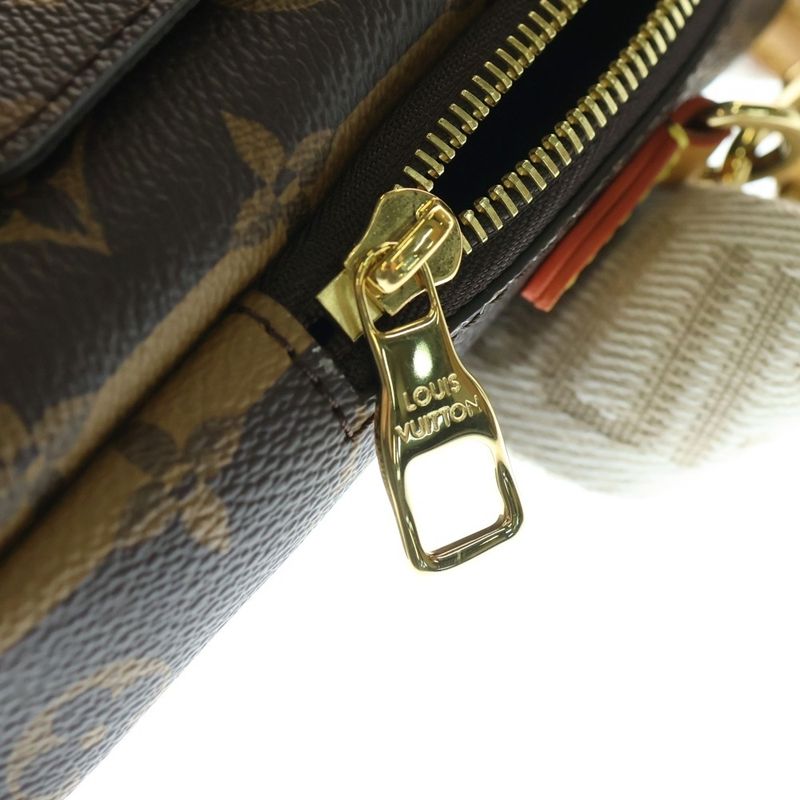 Louis Vuitton LV Squared Double Phone Pouch Shoulder Bag Leather Brown M81005