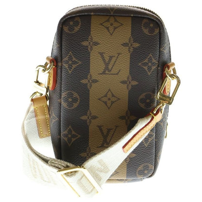 Louis Vuitton LV Squared Double Phone Pouch Shoulder Bag Leather Brown M81005