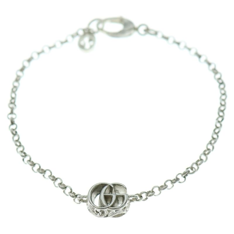 Gucci GG Marmont Double G Chain Bracelet Silver Ag925 770756