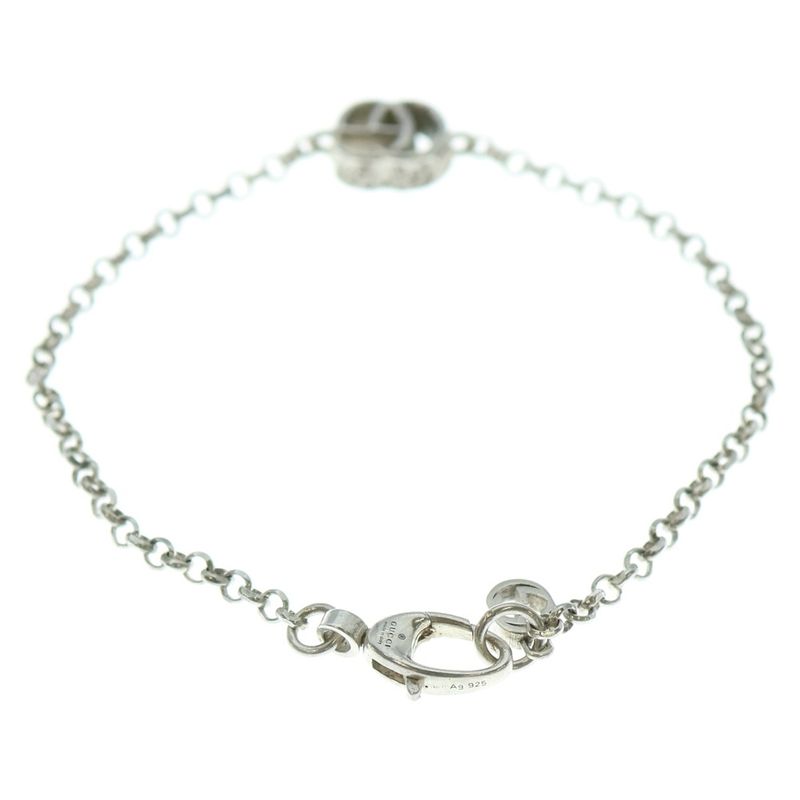 Gucci GG Marmont Double G Chain Bracelet Silver Ag925 770756