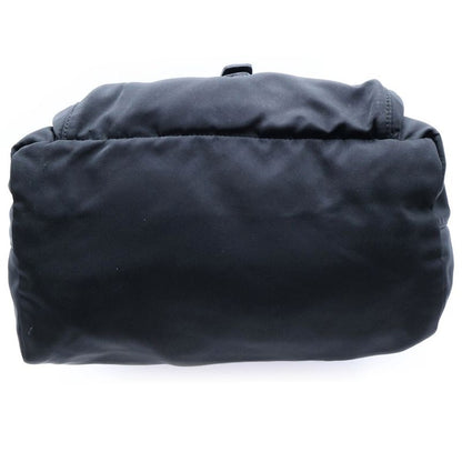 Prada Tessuto Nylon Leather Triangle Logo Plate Shoulder Bag Silver Hardware