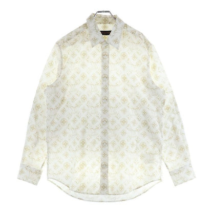 Louis Vuitton 23AW Monogram Sand Pattern Print Long Sleeve Shirt White/beige