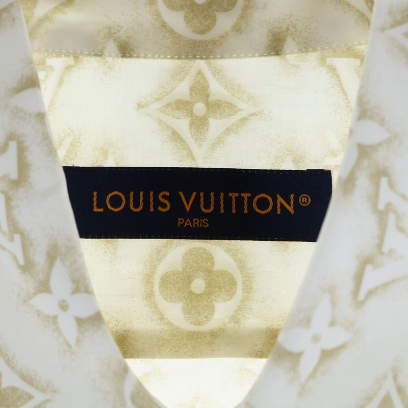 Louis Vuitton 23AW Monogram Sand Pattern Print Long Sleeve Shirt White/beige