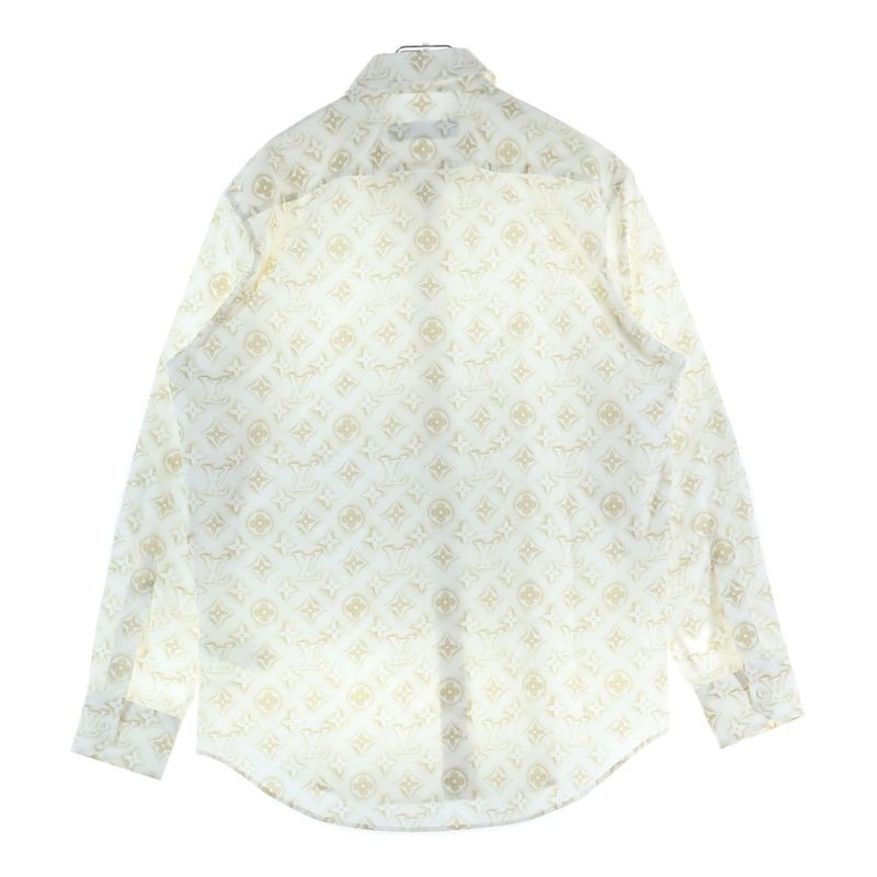 Louis Vuitton 23AW Monogram Sand Pattern Print Long Sleeve Shirt White/beige