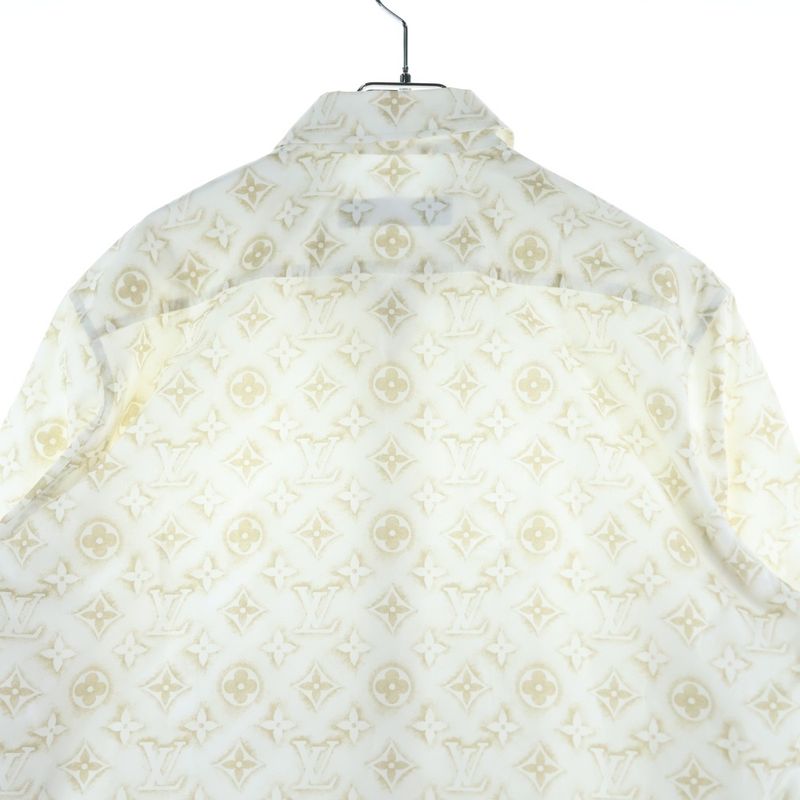 Louis Vuitton 23AW Monogram Sand Pattern Print Long Sleeve Shirt White/beige