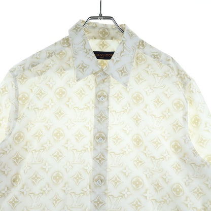 Louis Vuitton 23AW Monogram Sand Pattern Print Long Sleeve Shirt White/beige
