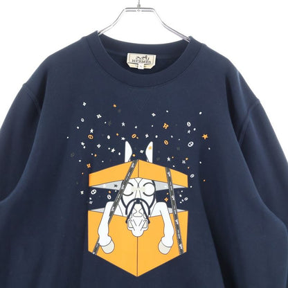Hermes 24SS Boite Surprise Boite Surprise Horse H Logo Print Crew Neck Pullover