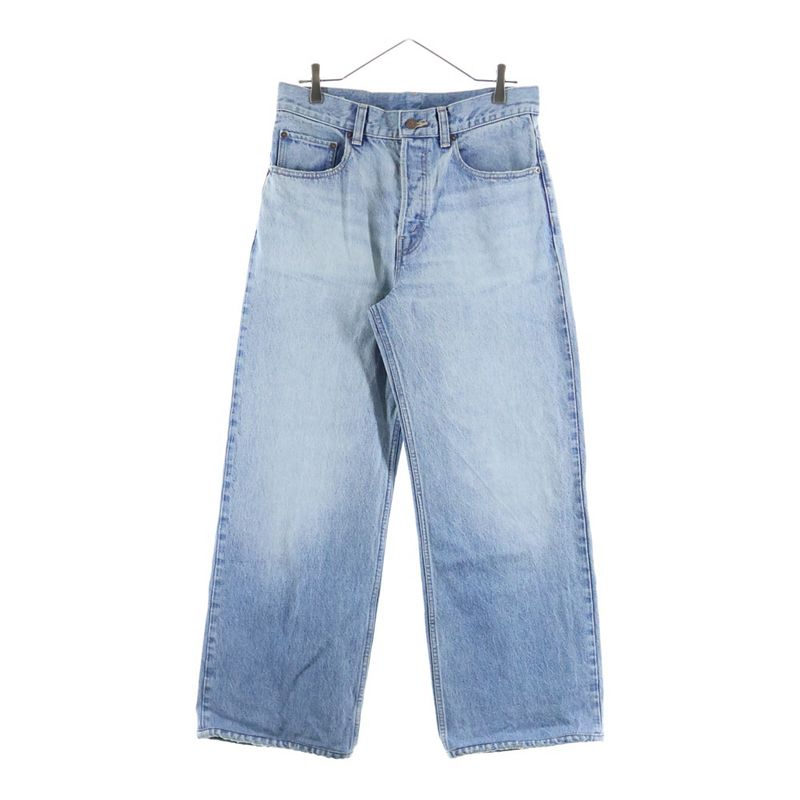 Celine Wide Leg Golden Harmony Washed Straight Denim Pants Jeans Indigo