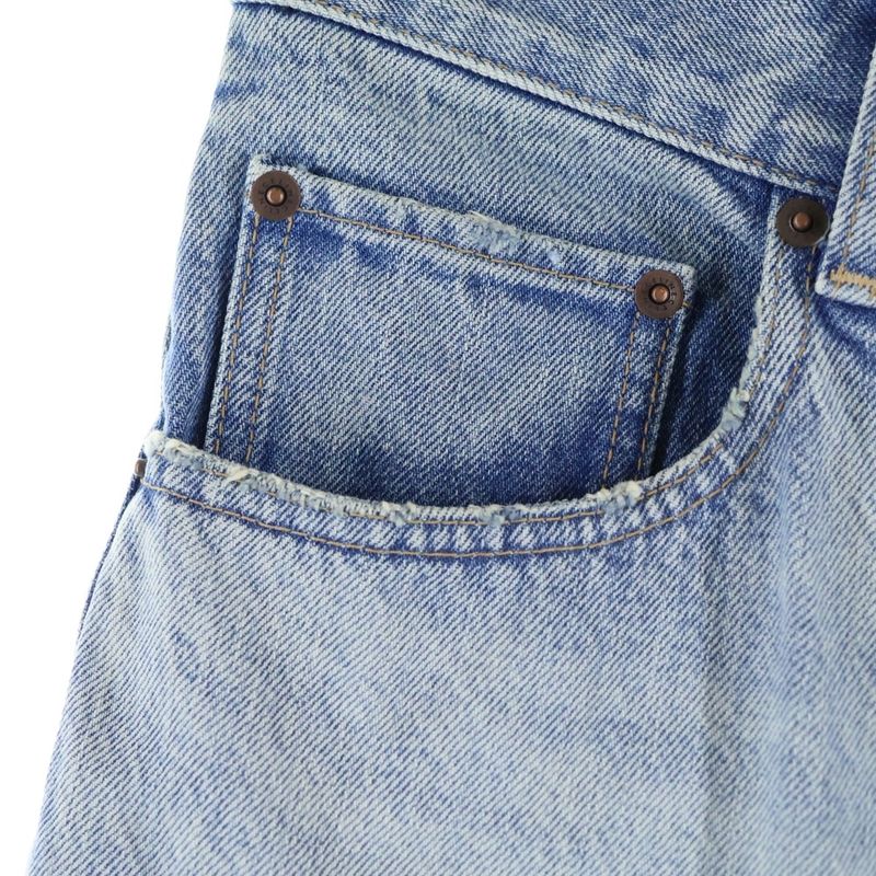 Celine Wide Leg Golden Harmony Washed Straight Denim Pants Jeans Indigo