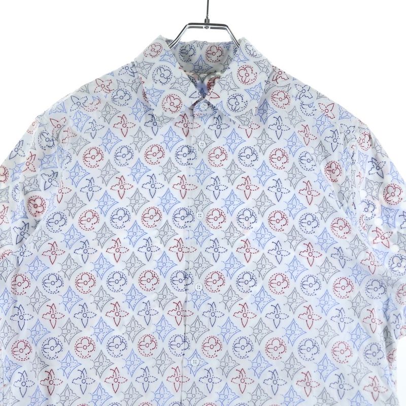 Louis Vuitton 21AW Monogram Signature Jacquard Pattern Short-sleeved Shirt