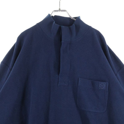 Loewe Anagram Logo Embroidered Deer High Neck Stand Collar Long Sleeve Polo