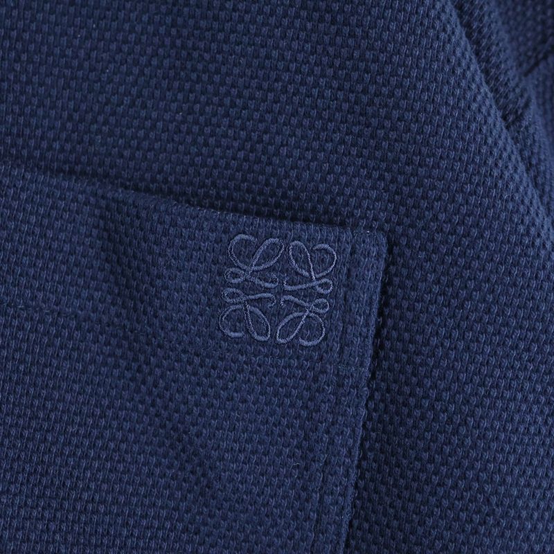 Loewe Anagram Logo Embroidered Deer High Neck Stand Collar Long Sleeve Polo