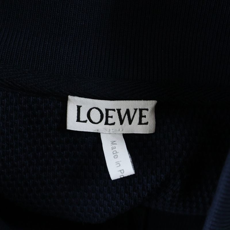Loewe Anagram Logo Embroidered Deer High Neck Stand Collar Long Sleeve Polo