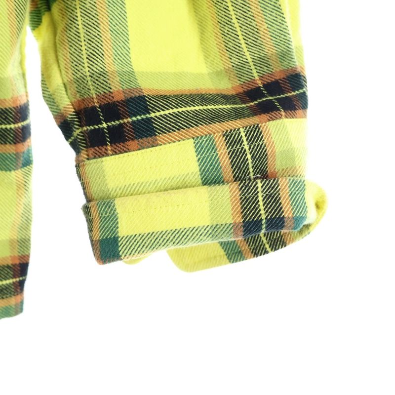 Loewe 21AW Check Oversized Shirts Oversized Flannel Cotton Zip-up Long Sleeve