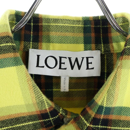 Loewe 21AW Check Oversized Shirts Oversized Flannel Cotton Zip-up Long Sleeve