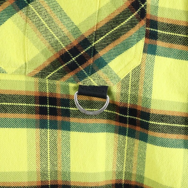 Loewe 21AW Check Oversized Shirts Oversized Flannel Cotton Zip-up Long Sleeve