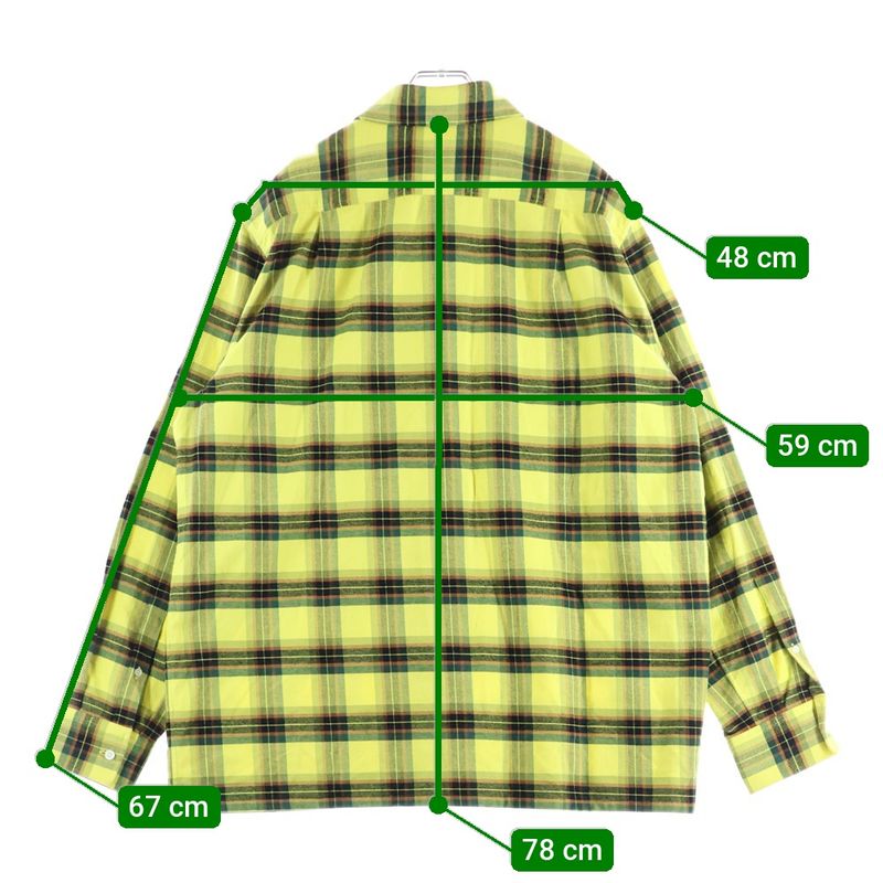 Loewe 21AW Check Oversized Shirts Oversized Flannel Cotton Zip-up Long Sleeve