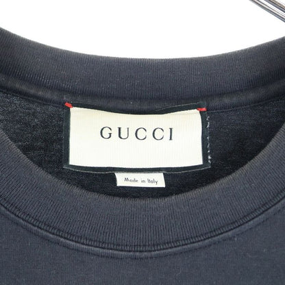 Gucci 19SS Blade Logo Print Crew Neck Short Sleeved T-shirt Cut And Sewn Black