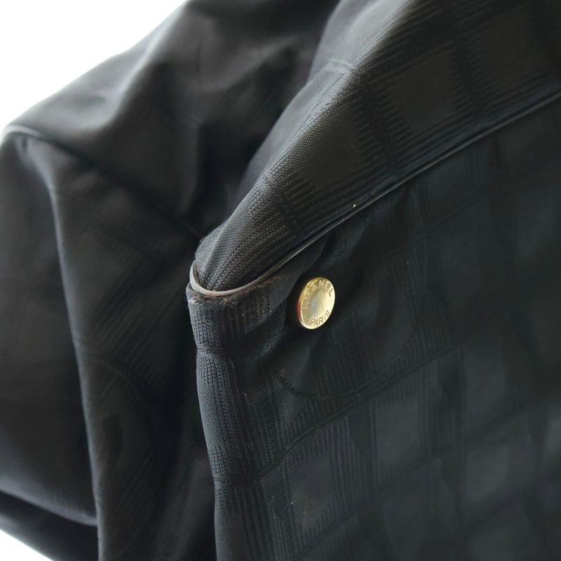 Chanel New Travel Line Tote MM Tote Handbag Black Nylon Gold Hardware
