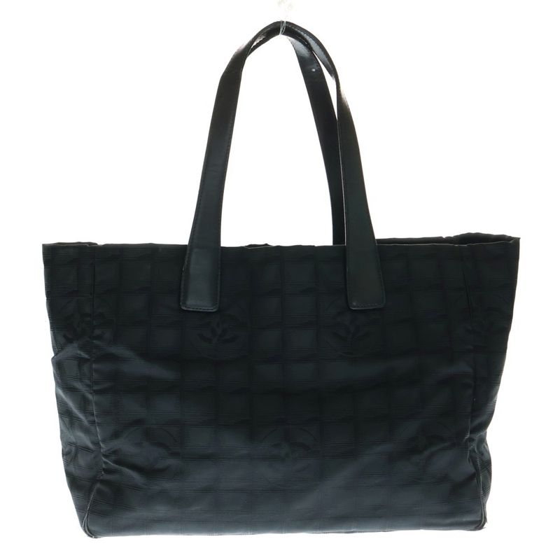Chanel New Travel Line Tote MM Tote Handbag Black Nylon Gold Hardware