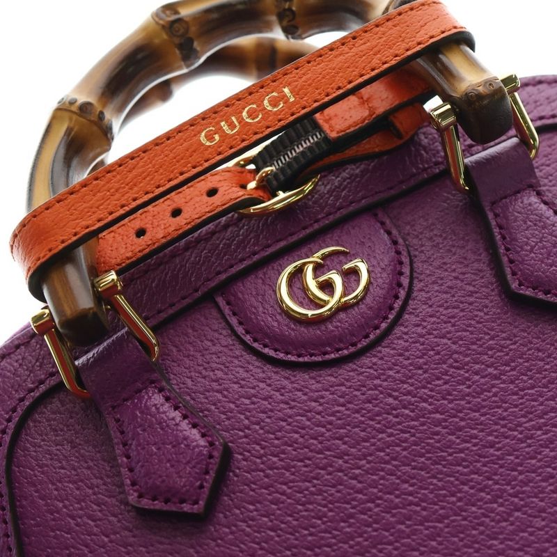 Gucci Bamboo Diana Mini 2WAY Bag Handbag Mini Bag Shoulder Bag Purple And