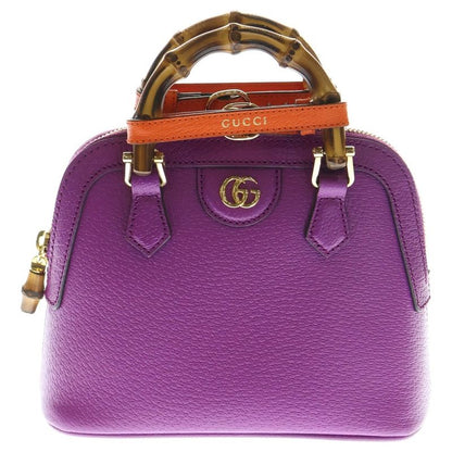 Gucci Bamboo Diana Mini 2WAY Bag Handbag Mini Bag Shoulder Bag Purple And
