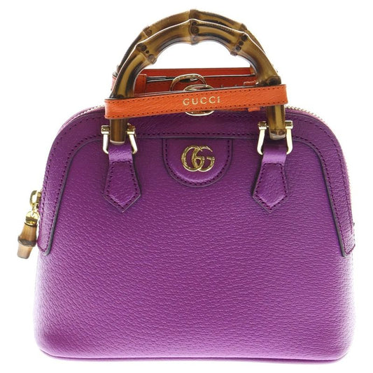 Gucci Bamboo Diana Mini 2WAY Bag Handbag Mini Bag Shoulder Bag Purple And