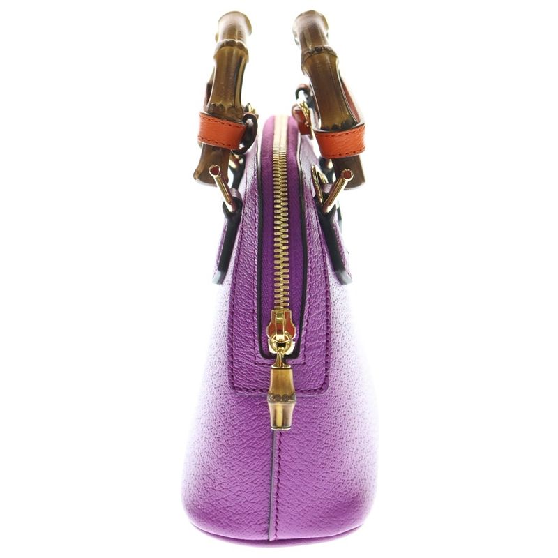 Gucci Bamboo Diana Mini 2WAY Bag Handbag Mini Bag Shoulder Bag Purple And