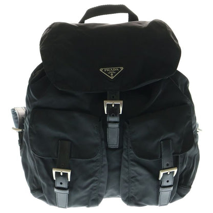 Prada Tessuto Nylon Leather Triangle Logo Plate Backpack Sac Backpack Silver