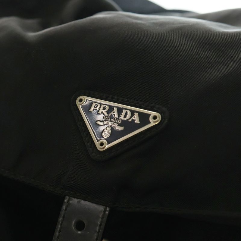 Prada Tessuto Nylon Leather Triangle Logo Plate Backpack Sac Backpack Silver