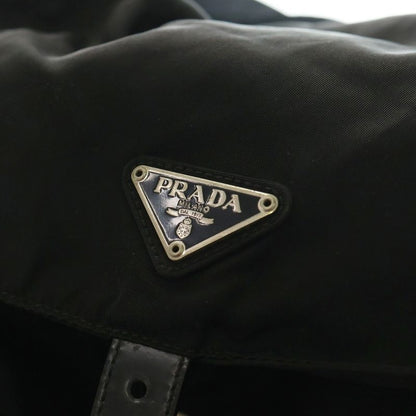 Prada Tessuto Nylon Leather Triangle Logo Plate Backpack Sac Backpack Silver