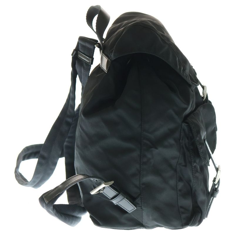 Prada Tessuto Nylon Leather Triangle Logo Plate Backpack Sac Backpack Silver