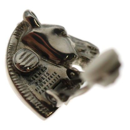 Hermes Horse Motif Earrings Silver