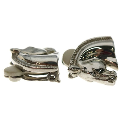 Hermes Horse Motif Earrings Silver
