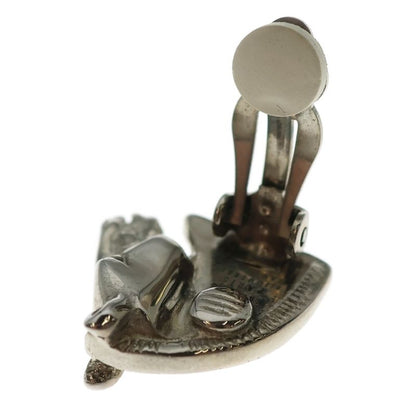 Hermes Horse Motif Earrings Silver