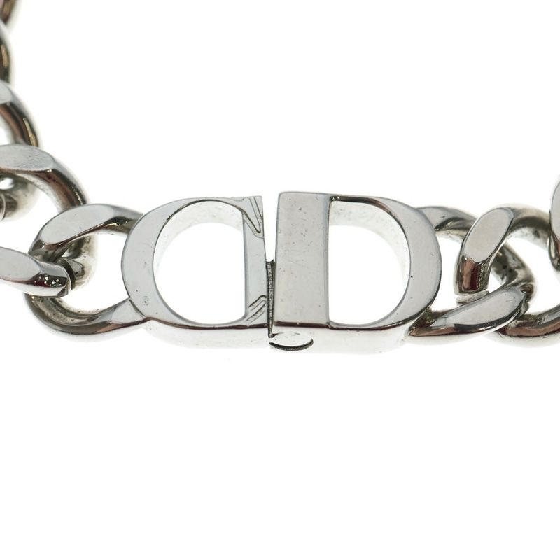 Christian Dior CD Icon Necklace Pendant Chain Silver